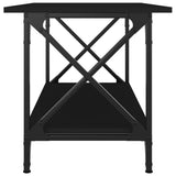 Coffee Table Black 80x45x45 cm Engineered Wood and Iron
