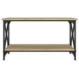 Coffee Table Sonoma Oak 80x45x45 cm Engineered Wood and Iron - Top-Down View