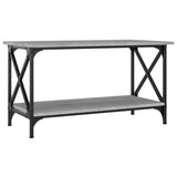 Coffee Table Grey Sonoma 80x45x45 cm Engineered Wood and Iron - Front View