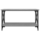 Coffee Table Grey Sonoma 80x45x45 cm Engineered Wood and Iron - Top-Down View