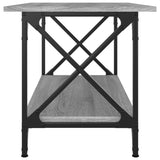Coffee Table Grey Sonoma 80x45x45 cm Engineered Wood and Iron - 45-Degree Angle