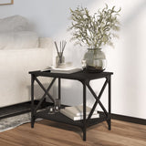 Side Table Black 55x38x45 cm Engineered Wood - Side View