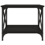 Side Table Black 55x38x45 cm Engineered Wood - Top-Down View
