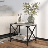 Side Table Grey Sonoma 55x38x45 cm Engineered Wood - Side View