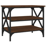 Side Table Brown Oak 55x38x45 cm Engineered Wood - Front View