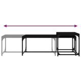 Coffee Tables 2 pcs Black Engineered Wood - Rear View