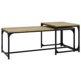 Coffee Tables 2 pcs Sonoma Oak Engineered Wood - Front View