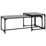 Coffee Tables 2 pcs Grey Sonoma Engineered Wood - Front View