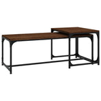 Coffee Tables 2 pcs Brown Oak Engineered Wood