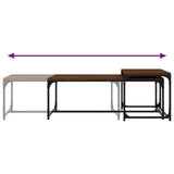 Coffee Tables 2 pcs Brown Oak Engineered Wood - Rear View