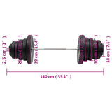 Barbell with Plates 90 kg - Rear View
