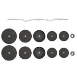 Curl Barbell with Plates 90 kg - Front View