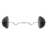 Curl Barbell and Dumbbell with Plates 60 kg - Top-Down View