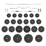 Barbell and Dumbbell with Plates Set 120 kg - Front View