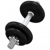 Dumbbell with Plates Set 40 kg Cast Iron and Chrome Plated Steel - Rear View