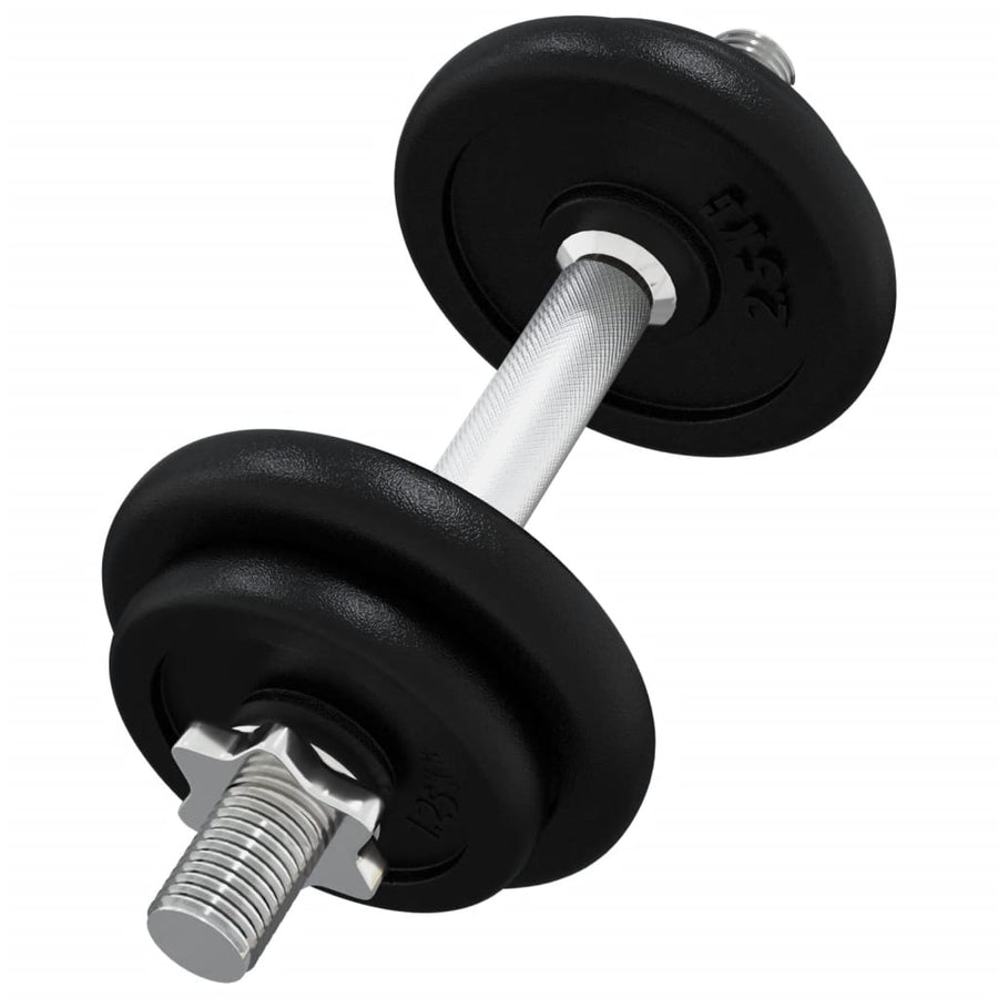 Dumbbell with Plates Set 40 kg Cast Iron and Chrome Plated Steel