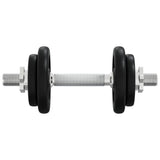 Dumbbell with Plates Set 40 kg Cast Iron and Chrome Plated Steel - Close-Up Angle