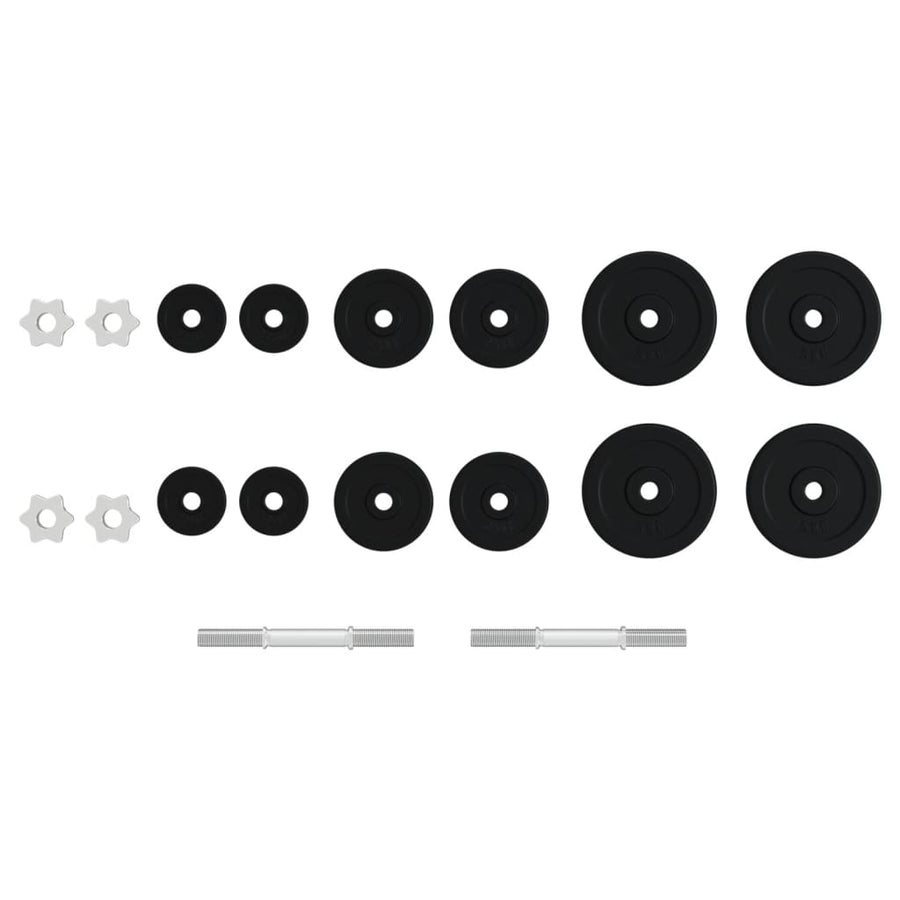 Dumbbell with Plates Set 40 kg Cast Iron and Chrome Plated Steel