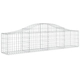 Arched Gabion Baskets 2 pcs 200x30x40/60 cm Galvanised Iron - Side View