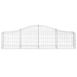 Arched Gabion Baskets 2 pcs 200x30x40/60 cm Galvanised Iron - Top-Down View