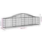 Arched Gabion Baskets 2 pcs 200x30x40/60 cm Galvanised Iron