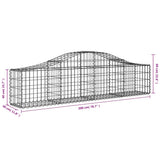 Arched Gabion Baskets 2 pcs 200x30x40/60 cm Galvanised Iron - Rear View
