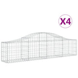 Arched Gabion Baskets 4 pcs 200x30x40/60 cm Galvanised Iron - Front View