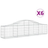 Arched Gabion Baskets 6 pcs 200x30x40/60 cm Galvanised Iron - Front View