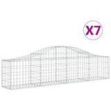 Arched Gabion Baskets 7 pcs 200x30x40/60 cm Galvanised Iron - Front View