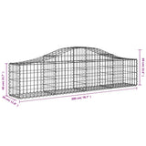 Arched Gabion Baskets 9 pcs 200x30x40/60 cm Galvanised Iron - Rear View