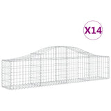 Arched Gabion Baskets 14 pcs 200x30x40/60 cm Galvanised Iron - Front View