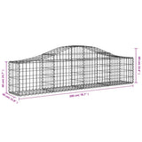 Arched Gabion Baskets 14 pcs 200x30x40/60 cm Galvanised Iron - Rear View