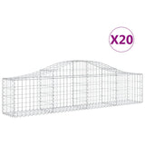 Arched Gabion Baskets 20 pcs 200x30x40/60 cm Galvanised Iron - Front View
