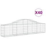 Arched Gabion Baskets 40 pcs 200x30x40/60 cm Galvanised Iron - Front View
