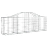 Arched Gabion Baskets 2 pcs 200x30x60/80 cm Galvanised Iron - Side View