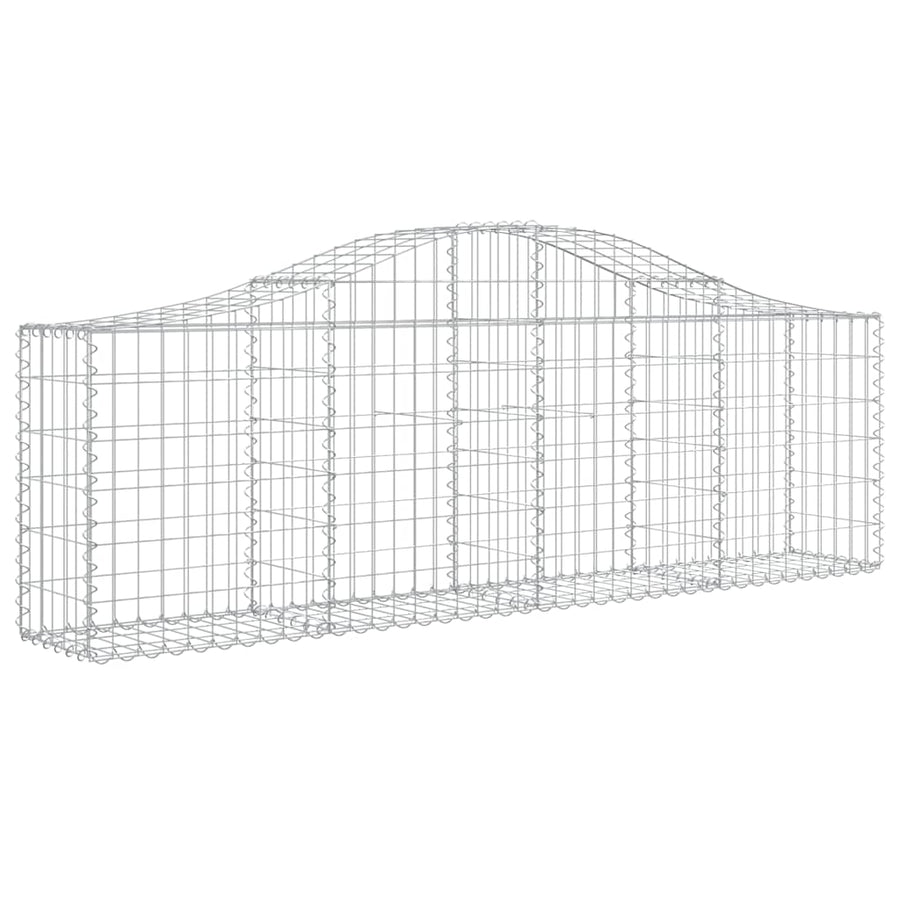 Arched Gabion Baskets 2 pcs 200x30x60/80 cm Galvanised Iron