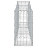 Arched Gabion Baskets 2 pcs 200x30x60/80 cm Galvanised Iron - 45-Degree Angle