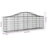 Arched Gabion Baskets 2 pcs 200x30x60/80 cm Galvanised Iron - Rear View