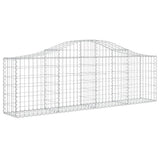 Arched Gabion Baskets 3 pcs 200x30x60/80 cm Galvanised Iron - Side View