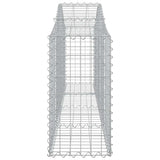 Arched Gabion Baskets 3 pcs 200x30x60/80 cm Galvanised Iron - 45-Degree Angle