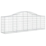 Arched Gabion Baskets 4 pcs 200x30x60/80 cm Galvanised Iron - Side View