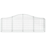 Arched Gabion Baskets 4 pcs 200x30x60/80 cm Galvanised Iron - Top-Down View