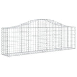 Arched Gabion Baskets 7 pcs 200x30x60/80 cm Galvanised Iron - Side View