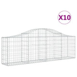 Arched Gabion Baskets 10 pcs 200x30x60/80 cm Galvanised Iron