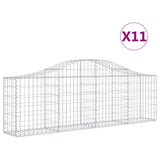 Arched Gabion Baskets 11 pcs 200x30x60/80 cm Galvanised Iron - Front View