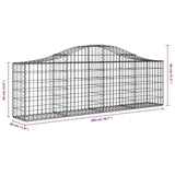 Arched Gabion Baskets 11 pcs 200x30x60/80 cm Galvanised Iron - Rear View