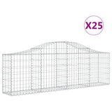 Arched Gabion Baskets 25 pcs 200x30x60/80 cm Galvanised Iron - Front View