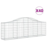 Arched Gabion Baskets 40 pcs 200x30x60/80 cm Galvanised Iron
