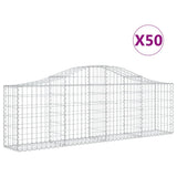 Arched Gabion Baskets 50 pcs 200x30x60/80 cm Galvanised Iron - Front View