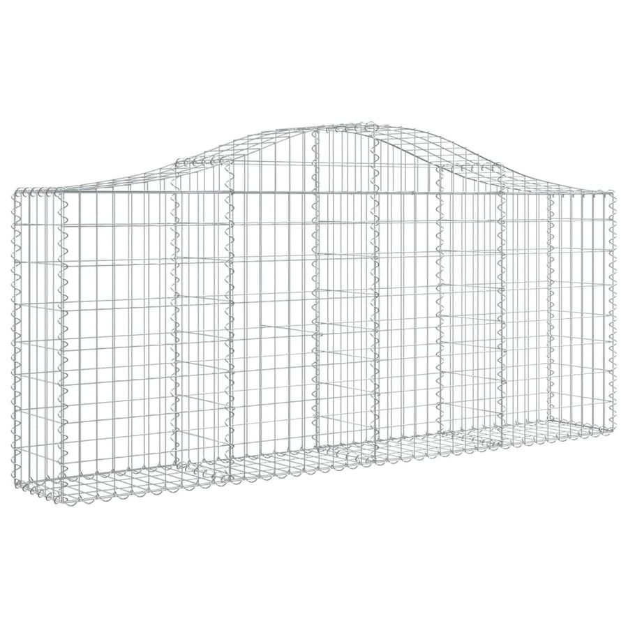 Arched Gabion Baskets 2 pcs 200x30x80/100 cm Galvanised Iron